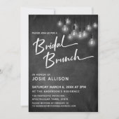 Chalkboard Edison Lights Modern Bridal Brunch Einladung (Vorderseite)
