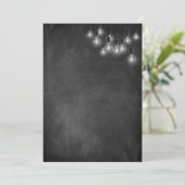Chalkboard Edison Lights Modern Einladung (Stehend Vorderseite)