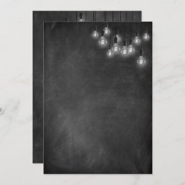 Chalkboard Edison Lights Modern Einladung