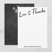 Chalkboard Edison Lights Moderne Liebe & Danke (Vorne/Hinten)