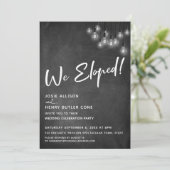 Chalkboard Edison Lights Moderne wir geebnet Einladung (Stehend Vorderseite)