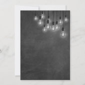 Chalkboard Edison Lights Wedding Einladung (Rückseite)