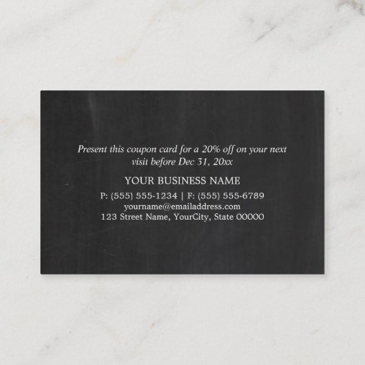 Chalkboard-Effekt - Gutschein zum Rabatt (Rückseite)