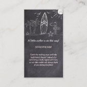 Chalkboard ein kleines Surfer Baby Dusche Begleitkarte (Vorderseite)