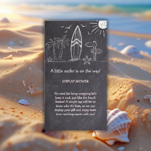 Chalkboard ein kleines Surfer Baby Dusche Begleitkarte