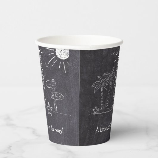 Chalkboard ein kleines Surfer Baby Dusche Pappbecher (Rechts)