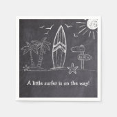 Chalkboard ein kleines Surfer Baby Dusche Serviette (Vorderseite)