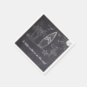 Chalkboard ein kleines Surfer Baby Dusche Serviette (Ecke)