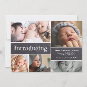 Chalkboard Einfache Einführung in Baby-Multiple-Fo Ankündigung