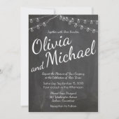 Chalkboard Einladung mit String Lights (Vorderseite)