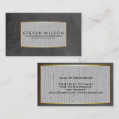 Chalkboard Elegante Beruflich Moderne Linen Gold Visitenkarte (Vorne/Hinten)