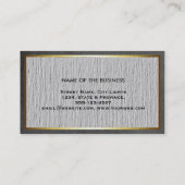 Chalkboard Elegante Beruflich Moderne Linen Gold Visitenkarte (Rückseite)