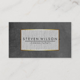 Chalkboard Elegante Beruflich Moderne Linen Gold Visitenkarte