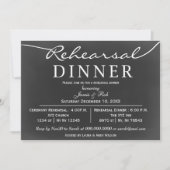 Chalkboard Elegantes Script Probe Dinner Einladung (Vorderseite)