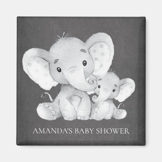 Chalkboard Elephant Baby Dusche Gefallen Magnet (Vorne)