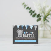 Chalkboard Elephant Boy Diaper Raffle Ticket Begleitkarte (Stehend Vorderseite)
