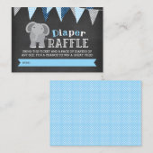 Chalkboard Elephant Boy Diaper Raffle Ticket Begleitkarte (Vorne/Hinten)