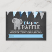Chalkboard Elephant Boy Diaper Raffle Ticket Begleitkarte (Vorderseite)