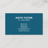 Chalkboard & Equity Math Tutor Visitenkarte (Rückseite)
