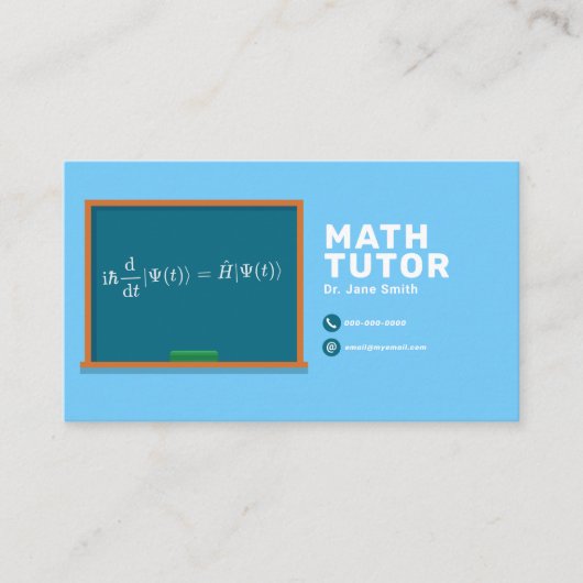 Chalkboard & Equity Math Tutor Visitenkarte (Vorderseite)