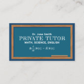 Chalkboard & Equity Private Tutor Visitenkarte (Vorderseite)