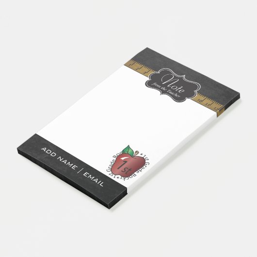 Chalkboard Erster Klasse Lehrer | DIY Text Post-it Klebezettel (angewinkelt)