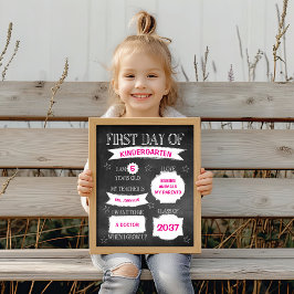 Chalkboard Erster Schultag Poster