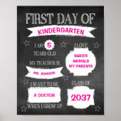 Chalkboard Erster Schultag Poster (Vorne)