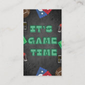Chalkboard Es ist Game Time Football Baby Shower Begleitkarte (Rückseite)