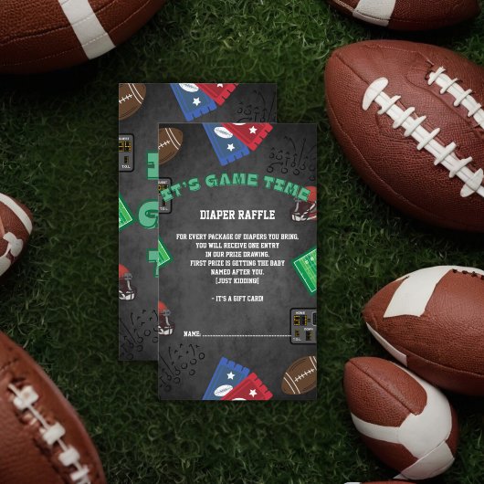 Chalkboard Es ist Game Time Football Baby Shower Begleitkarte