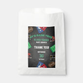 Chalkboard Es ist Game Time Football Baby Shower Geschenktütchen (Vorderseite)