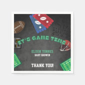 Chalkboard Es ist Game Time Football Baby Shower Serviette (Vorderseite)