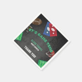 Chalkboard Es ist Game Time Football Baby Shower Serviette (Ecke)