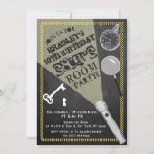 Chalkboard Escape Room Party jeden Geburtstag Einladung (Vorderseite)