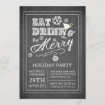 Chalkboard essen Drink sei fröhlich Urlaub Einladu Einladung<br><div class="desc">Moderne und trendige Chalkboard essen Drink Be Merry Holiday Einladung mit Typografie,  Schneeflocken,  ein Martini Glas mit einem rot-weißen Bonbon Stock.  Stilvolle & schicke Weihnachtseinladung für alle Ihre festlichen Winterspiele...  Party,  Party,  Cocktail Party und Party zum Abendessen.</div>