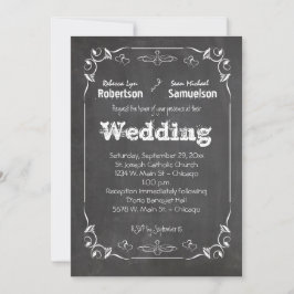 Chalkboard essen Drink und Verheiratete Hochzeitsr Einladung