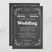 Chalkboard essen Drink und Verheiratete Hochzeitsr Einladung (Vorne/Hinten)