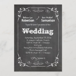 Chalkboard essen Drink und Verheiratete Hochzeitsr Einladung