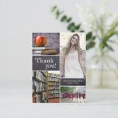 Chalkboard Etching Abschluss Danke Foto Postkarte (Stehend Vorderseite)