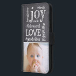 Chalkboard Etching Word Collage Single Foto Geldbeutel Hülle Für Das Samsung Galaxy S5<br><div class="desc">Mit unserem einzigartigen Chalkboard Etching Word Collage Single Foto Wallet Case verbessern Sie das Aussehen Ihrer Samsung Galaxy S5. Dieser exquisite Fall verbindet den nostalgischen Charme eines Tafels mit der modernen Anziehungskraft einer Wortcollage. Die Reise beginnt mit dem Wort "gesegnet" und spiraliert in eine reizvolle Reihe von Wohlfühl-Wörtern und trendigen...</div>