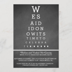Chalkboard Eye Chart Post Hochzeit Empfang nur Einladung