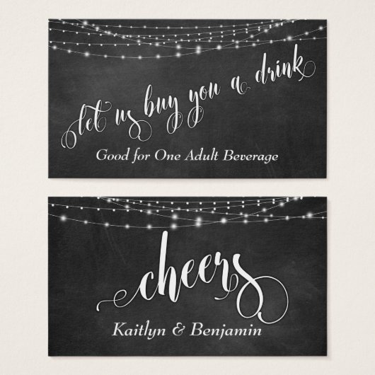 Chalkboard & Fairie Light Strings, Trinkkarten 2 (Vorne & Hinten)