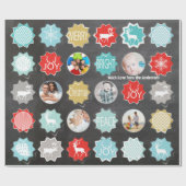 Chalkboard Family Foto Weihnachtsmann Geschenkpapier (Flach)