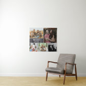 Chalkboard Family Wiedersehen-FotoCollage Wandteppich (Beispiel (Horizontal))