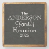Chalkboard Family Wiedersehen Typografie Gefallen Steinuntersetzer (Vorderseite)