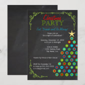 Chalkboard farbenfrohe Weihnachtsbaumfeier Einladung (Vorne/Hinten)