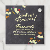 Chalkboard Farewell Remüde Lehrer Party Geschenkanhänger (Rückseite)
