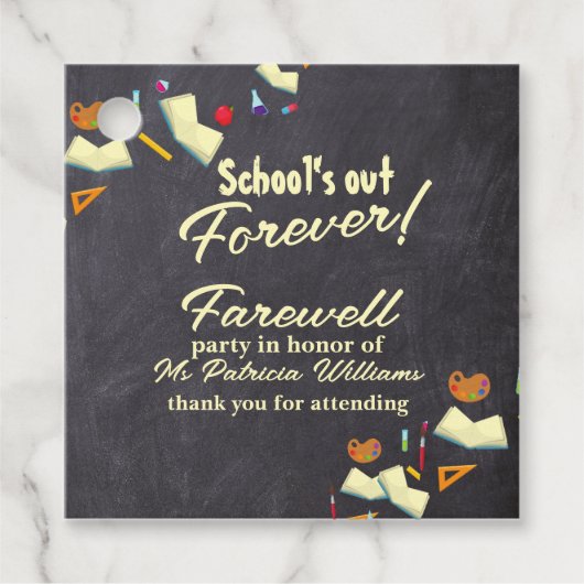Chalkboard Farewell Remüde Lehrer Party Geschenkanhänger (Vorderseite)