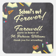 Chalkboard Farewell Remüde Lehrer Party