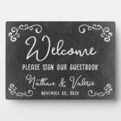 Chalkboard Farm Style Wedding Welcome Gästebuch Fotoplatte (Vorderseite)